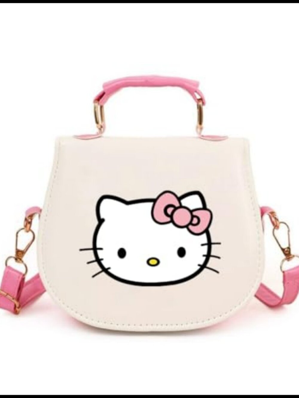 Mini PU Leather Crossbody Bag Kitty Top Handle Adjustable Strap Small Shoulder